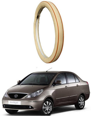 AUTO PEARL Steering Cover For Tata Indigo(Diamond Beige Red, Leatherite)
