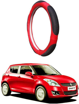 AUTO PEARL Steering Cover For Maruti Swift(Black Red, Leatherite)