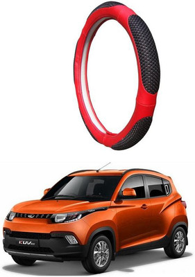 AUTO PEARL Steering Cover For Mahindra KUV 100(Black Red, Leatherite)