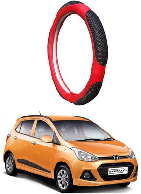 AUTO PEARL Steering Cover For Hyundai Grand i10(Black Red, Leatherite)