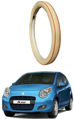 AUTO PEARL Steering Cover For Maruti A-Star(Diamond Beige Red, Leatherite)