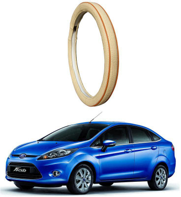AUTO PEARL Steering Cover For Ford Fiesta(Diamond Beige Red, Leatherite)