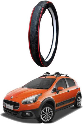 AUTO PEARL Steering Cover For Fiat Avventura(Black Red, Leatherite)
