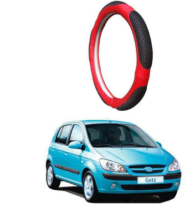 AUTO PEARL Steering Cover For Hyundai Getz(Black Red, Leatherite)