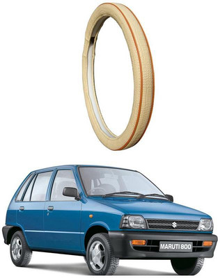 AUTO PEARL Steering Cover For Maruti 800(Diamond Beige Red, Leatherite)