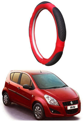 AUTO PEARL Steering Cover For Maruti Ritz(Black Red, Leatherite)