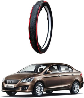 AUTO PEARL Steering Cover For Maruti Ciaz(Black Red, Leatherite)