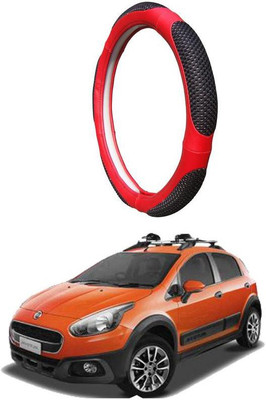 AUTO PEARL Steering Cover For Fiat Avventura(Black Red, Leatherite)