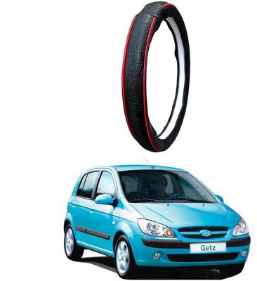 AUTO PEARL Steering Cover For Hyundai Getz(Black Red, Leatherite)