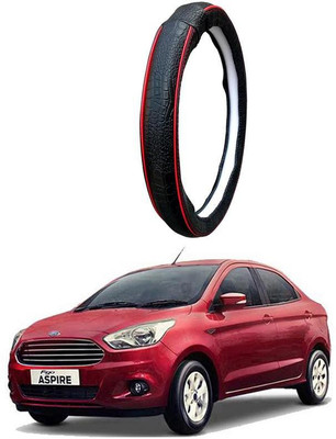 AUTO PEARL Steering Cover For Ford Aspire(Black Red, Leatherite)