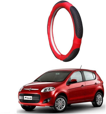 AUTO PEARL Steering Cover For Fiat Palio(Black Red, Leatherite)