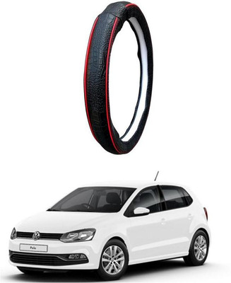 AUTO PEARL Steering Cover For Volkswagen Polo Exquisite(Black Red, Leatherite)