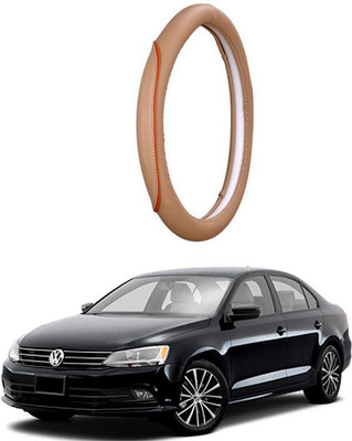 AUTO PEARL Steering Cover For Volkswagen Jetta(Beige, Leatherite)