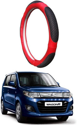 AUTO PEARL Steering Cover For Maruti WagonR(Black Red, Leatherite)