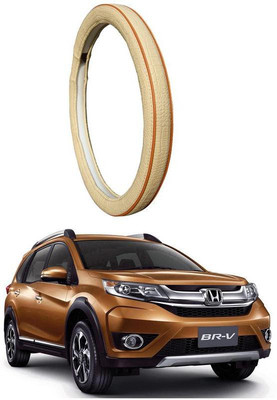 AUTO PEARL Steering Cover For Honda NA(Diamond Beige Red, Leatherite)