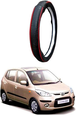 AUTO PEARL Steering Cover For Hyundai i10(Black Red, Leatherite)