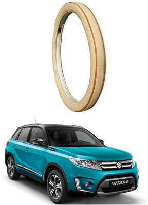 AUTO PEARL Steering Cover For Maruti Grand Vitara(Diamond Beige Red, Leatherite)