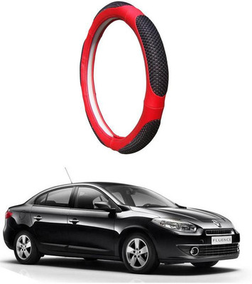 AUTO PEARL Steering Cover For Renault Fluence(Black Red, Leatherite)