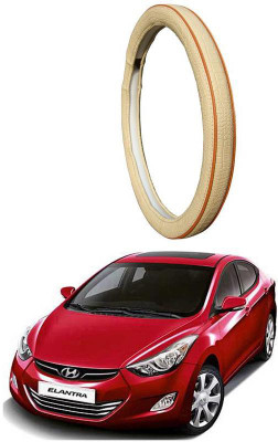 AUTO PEARL Steering Cover For Hyundai Elantra(Diamond Beige Red, Leatherite)