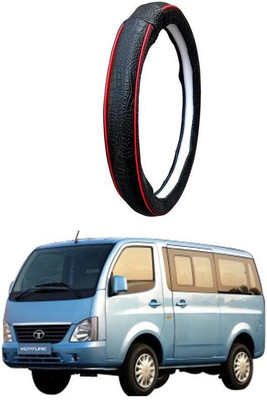 AUTO PEARL Steering Cover For Tata VNL(Black Red, Leatherite)