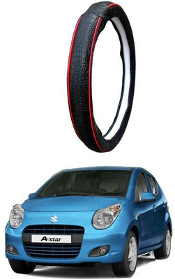 AUTO PEARL Steering Cover For Maruti A-Star(Black Red, Leatherite)
