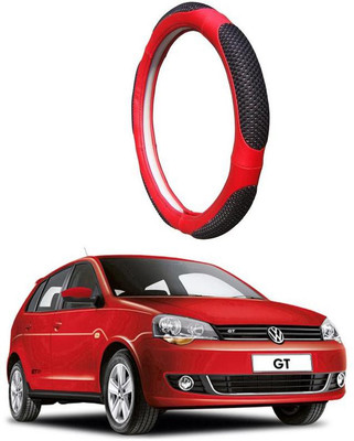 AUTO PEARL Steering Cover For Volkswagen Polo GT(Black Red, Leatherite)