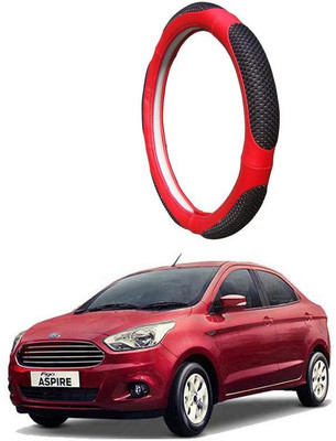 AUTO PEARL Steering Cover For Ford Aspire(Black Red, Leatherite)