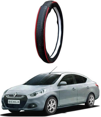 AUTO PEARL Steering Cover For Renault Scala(Black Red, Leatherite)