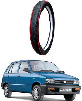 AUTO PEARL Steering Cover For Maruti 800(Black Red, Leatherite)