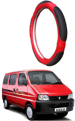 AUTO PEARL Steering Cover For Maruti Eeco(Black Red, Leatherite)