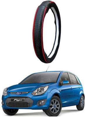 AUTO PEARL Steering Cover For Ford Figo(Black Red, Leatherite)