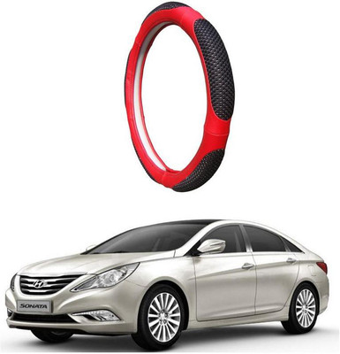 AUTO PEARL Steering Cover For Hyundai Sonata Embera(Black Red, Leatherite)