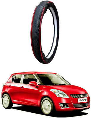 AUTO PEARL Steering Cover For Maruti Swift(Black Red, Leatherite)