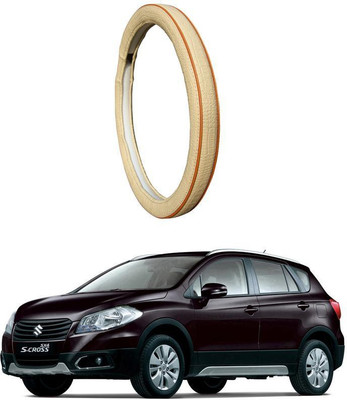 AUTO PEARL Steering Cover For Maruti S-Cross(Diamond Beige Red, Leatherite)