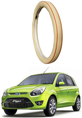 AUTO PEARL Steering Cover For Ford Figo(Diamond Beige Red, Leatherite)