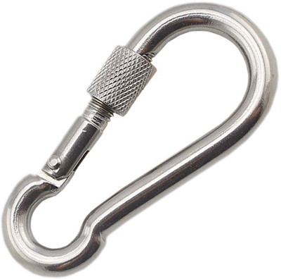 

Horusdy® Stainless Steel Carabiner With Screw Lock For Outdoor Camping Use Locking Carabiner(Silver)
