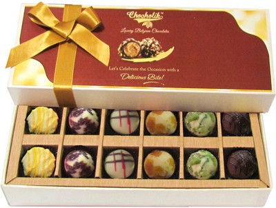 

Chocholik Valentines Day Gift Box - My Heart Always Search For You Chocolate Box - 12Pc Truffles(144 g)