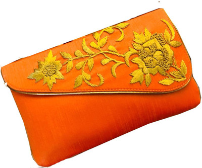 

Craftbazaar Party Orange Clutch