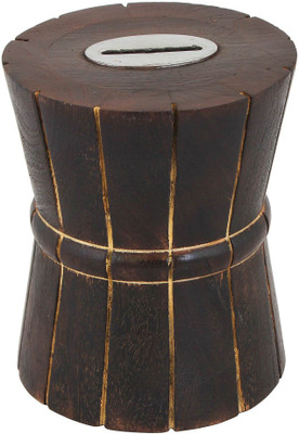 

Damdar Online Bazaar Decorative Handmade Wooden Money BankPiggy Bank/Coin Bank in Damroo Shape{Size(Inch):4.9x3.9x3.9 /DGR-ENTP-0322} Coin Bank(Black)