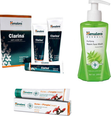 

Himalaya Clarina Anti Acne Kit, Purifying Neem Face Wash, Pimple Cream(Set of 3)