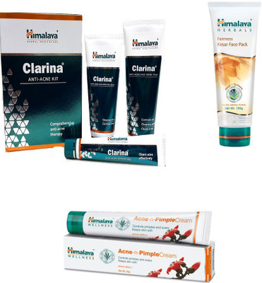 

Himalaya Clarina Anti Acne Kit, Fairness Kesar Face Pack, Pimple Cream(Set of 6)