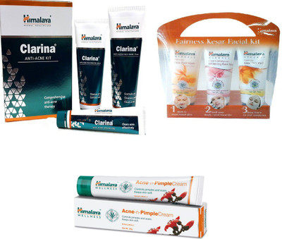 

Himalaya Clarina Anti Acne Kit, Fairness Kesar Facial Kit, Pimple Cream(Set of 6)