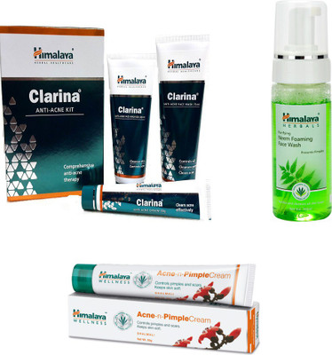 

Himalaya Clarina Anti Acne Kit, Purifying Neem Foaming Face Wash, Pimple Cream(Set of 3)