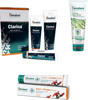 

Himalaya Clarina Anti Acne Kit, Purifying Neem Scrub, Pimple Cream(Set of 6)