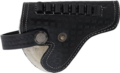 

SHAH Leather .32 Bore Revolver Cover, 18 cm x 13 cm Racquet Carry Case/Cover Free Size(Black)
