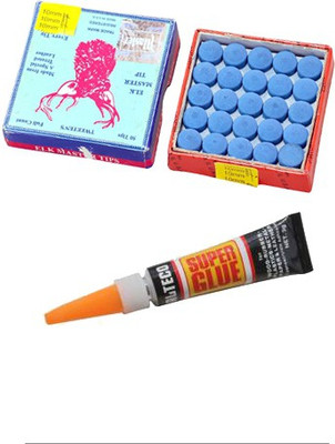 

JBB COMBO OF ELK MASTER TIP 10MM (50 PCS) & CUE TIP GLUE GEL JBBC67 Pool Cue Stick(Ceramic)