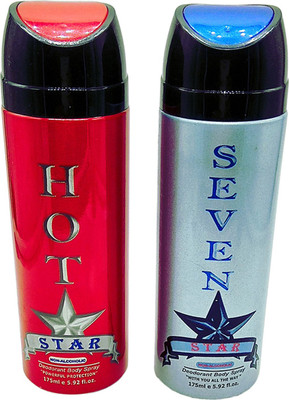 

Melange Mens Deodorants (Hot and Seven) 175 ml each Deodorant Spray - For Men(450 ml, Pack of 2)