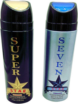 

Melange Mens Deodorants (Super and Seven) 175 ml each Deodorant Spray - For Men(450 ml, Pack of 2)