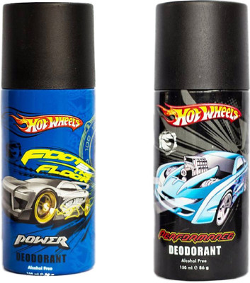 

Hot Wheels Power and Performance Deodorant for Boys Pack of 2 Combo (150ML each) Deodorant Spray - For Men(300 ml, Pack of 2)
