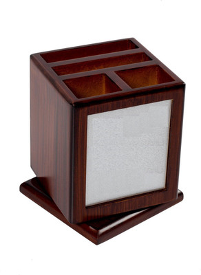 

myvaluegift 4 Compartments WOODEN DESK ORGANISERS(Brown)